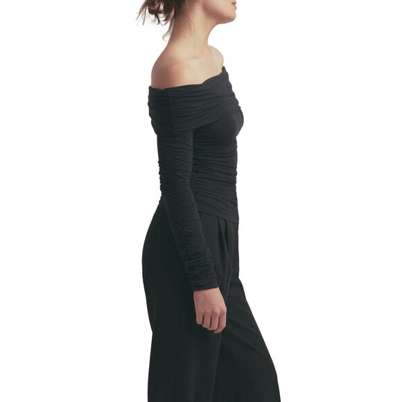NWT Favorite Daughter The Night Out Ruched off the Shoulder Top sz L - Picture 2 of 9